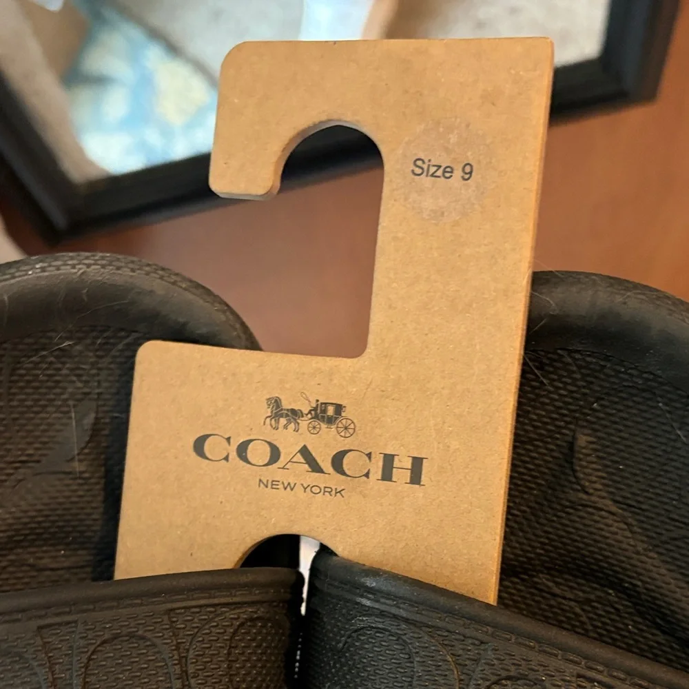Coach Textured Black Slides - Picture 5 of 5